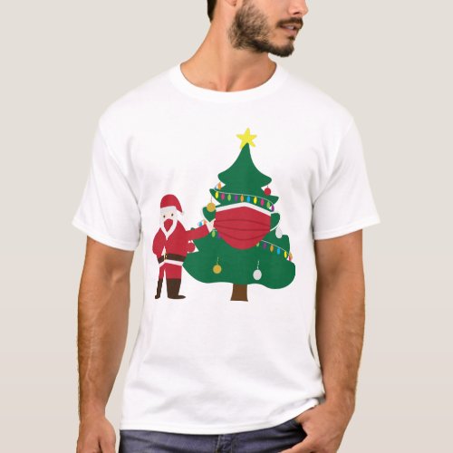 Funny Christmas 2020 Santa and decorated tree T_Shirt