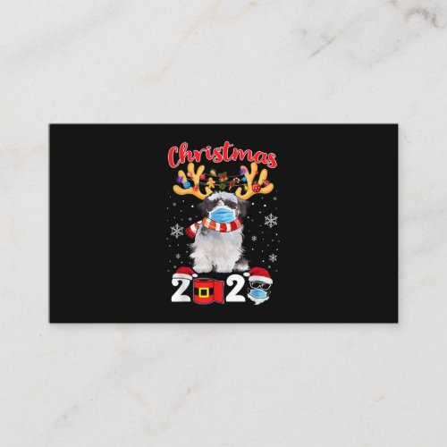 Funny Christmas 2020 Shih Tzu Mask Matching Pajama Enclosure Card