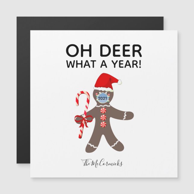 Funny Christmas 2021 Face Mask Gingerbread Name (Front/Back)