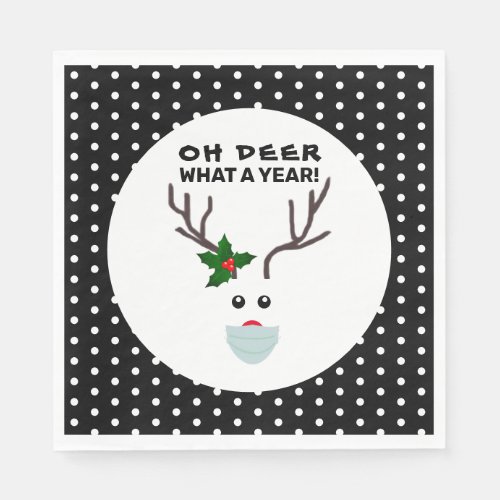 Funny Christmas 2021 Oh Dear What A Year Reindeer Napkins