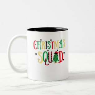 Funny Christmas 2022 Matching Family Squad Santa E Two-Tone Coffee Mug