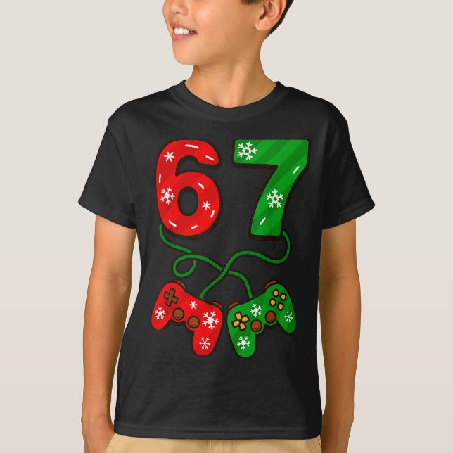 Funny Christmas 67 Meme Six Seven Video Games Game T-Shirt (Front)