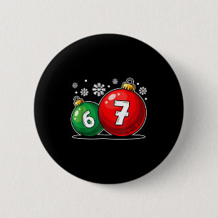 Funny Christmas 67 Six Seven Meme Gen Alpha Slang Button