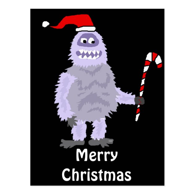 Funny Christmas Abominable Snowman Postcard