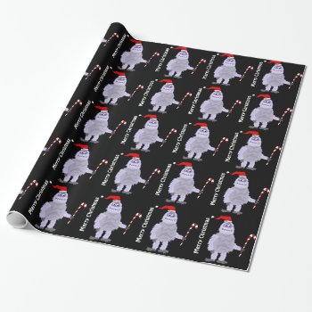 Funny Christmas Abominable Snowman Wrapping Paper by ChristmasSmiles at Zazzle