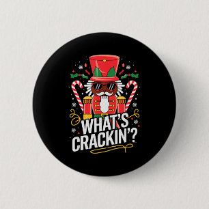 Funny Christmas African American Nutcracker Men Wo Button