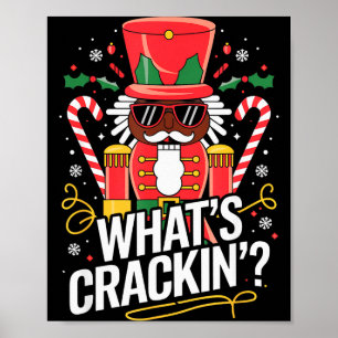 Funny Christmas African American Nutcracker Men Wo Poster
