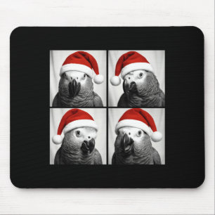 Funny Christmas African G Parrot Santa Photo Booth Mouse Pad