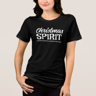 Funny Christmas Alcohol Sayings T-Shirt - Holiday Tri-Blend Shirt