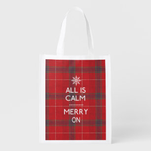 Funny Christmas All Is Calm ID588 Grocery Bag