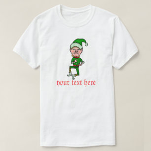 Funny Christmas Angry Elf Personalized Text T-Shirt