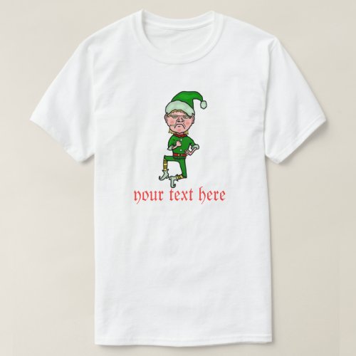 Funny Christmas Angry Elf Personalized Text T_Shirt