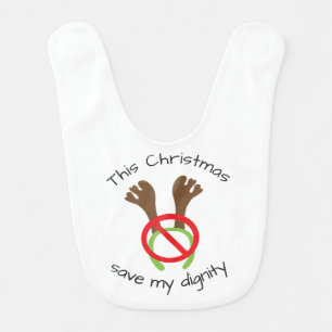 Funny Christmas Antler Protest Baby Bib