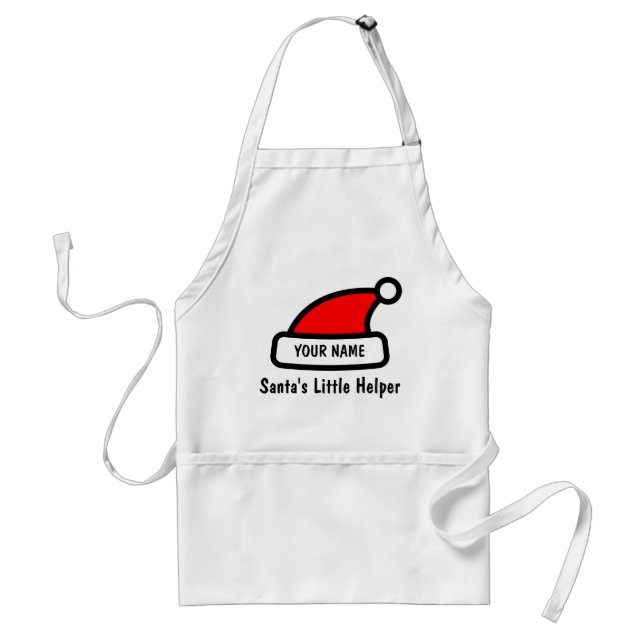 Funny Christmas apron with Santa Claus hat design (Front)