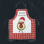 Funny Christmas Avocado Gift for Her Apron<br><div class="desc">This humorous "puny" All-Over-Apron features a cute avocado lady with a red bow with the words,  "Avocad HO HO HO."</div>