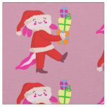 funny christmas axolotl santa claus fabric