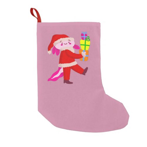 funny christmas axolotl santa claus small christmas stocking