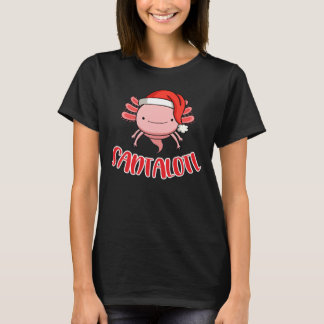 Funny Christmas Axolotl Shirt, Santa Salamander T-Shirt