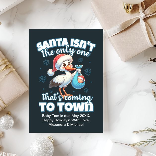 Pregnancy christmas card - Pink Dramatic personalized gifts for you Funny christmas baby pregnancy announcement