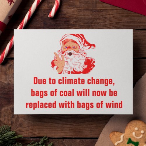 Funny Christmas Bag of Coal is now wind Postcard