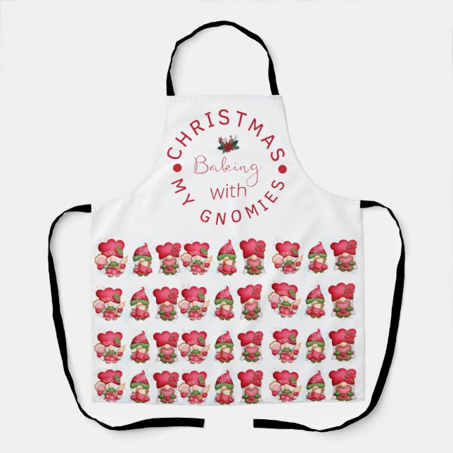Funny Christmas Baking with my Gnomies Apron (Front)