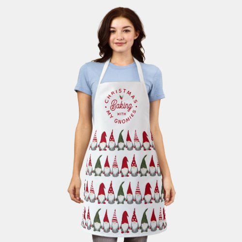 Funny Christmas Baking with my Gnomies  Apron