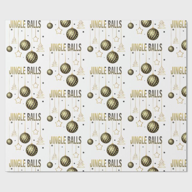funny Christmas balls Wrapping Paper (Flat)