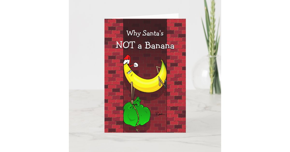 Funny Christmas Banana Santa Holiday Card Zazzle