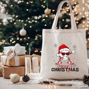 Funny Christmas Baseball Dabbing Tote Bag