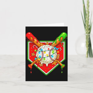 Funny Christmas Baseball Ice Cream Drip Men Women  Card