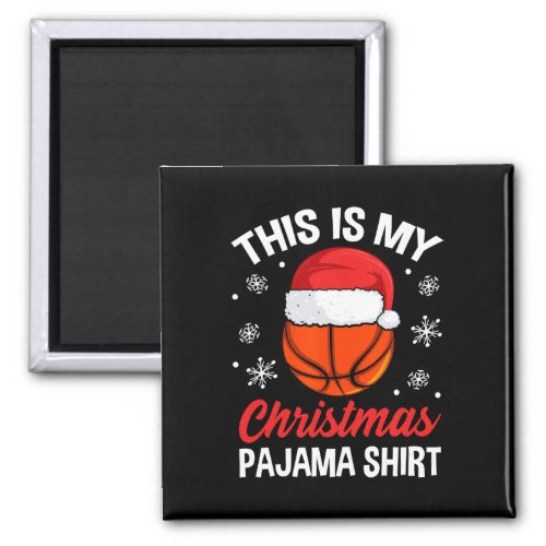 Funny Christmas Basketball Ball Pajama Pj Outfit M Magnet