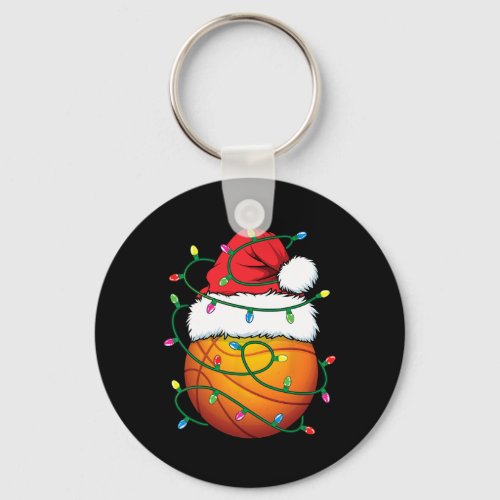 Funny Christmas Basketball Santa Hat Xmas Lights M Keychain