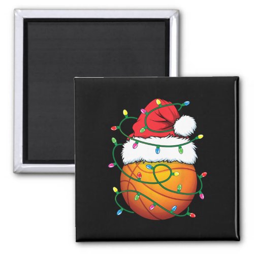 Funny Christmas Basketball Santa Hat Xmas Lights M Magnet