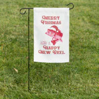 Funny Christmas Bass Fishing Fishmas Quote Festive Garden Flag