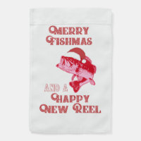 Funny Christmas Bass Fishing Fishmas Quote Festive Garden Flag