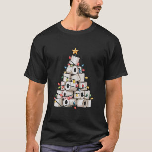 Funny Christmas Bathroom Toilet Paper Tree Humor T-Shirt