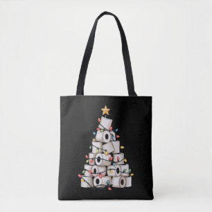Funny Christmas Bathroom Toilet Paper Tree Humor Tote Bag