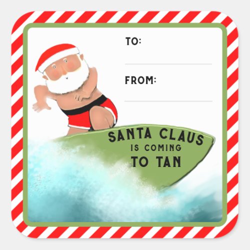Funny Christmas Beach Gift Tags