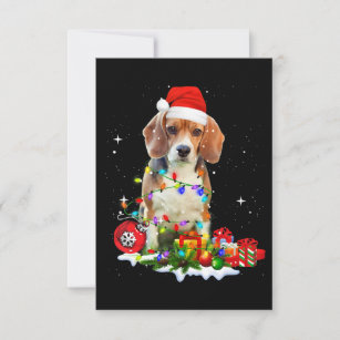 Funny Christmas Beagle Dog For Dog Dad Dog Mom RSVP Card