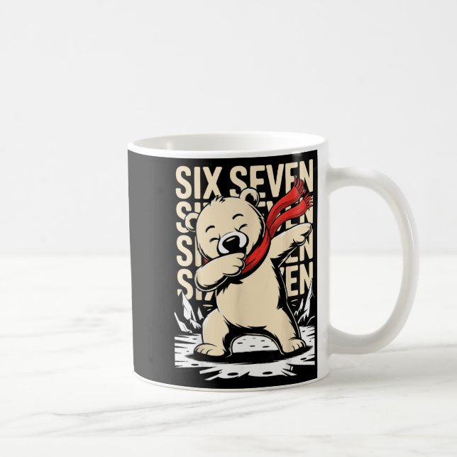 Funny Christmas Bear Dabbing Xmas Dab Six Seven 67 Coffee Mug (Right)