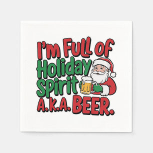 Funny Christmas beer drinking party Napkins