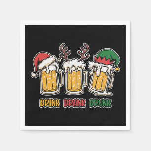 Funny Christmas beer drinking party Napkins