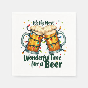 Funny Christmas beer drinking party Napkins