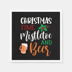 Funny Christmas beer drinking party Napkins