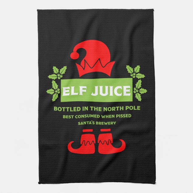 Funny Christmas Beer Labels Kitchen Towel (Vertical)