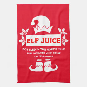 Funny Christmas Beer Labels Kitchen Towel