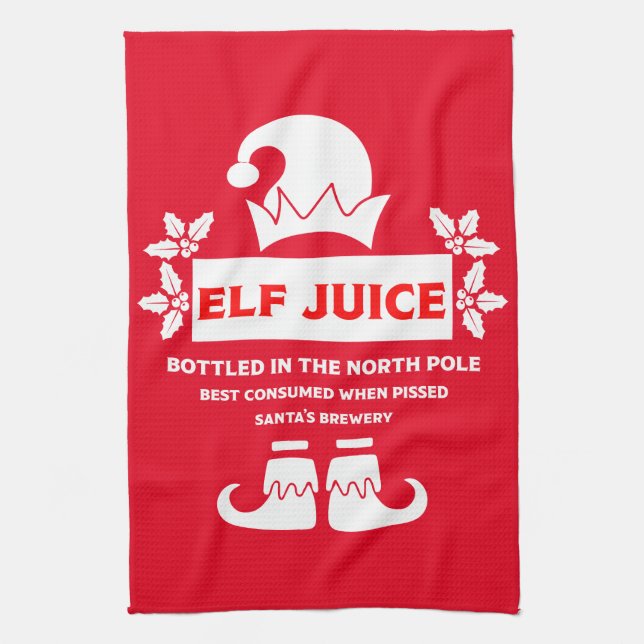 Funny Christmas Beer Labels Kitchen Towel (Vertical)