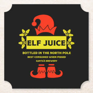 Funny Christmas Beer Labels Paper Coaster