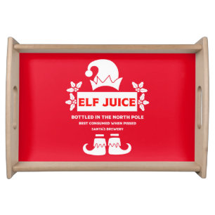 Funny Christmas Beer Labels Serving Tray