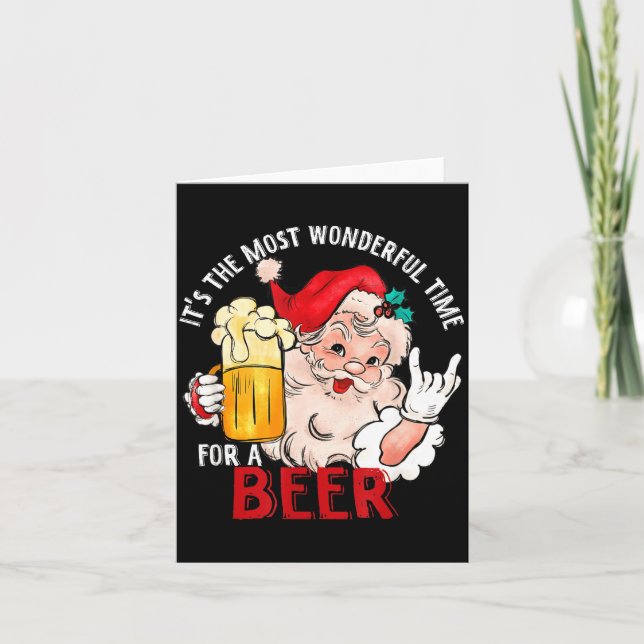 Funny Christmas Beer Meme Most Wonderful For Craft Card (Front)